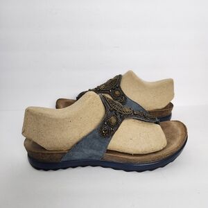 Dansko Pamela Women Size 40 US 9.5 Blue Jeweled Thong Comfort Sandals 1555727200